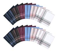 URAQT Men's Handkerchiefs, 24 Pack Soft Gents Hankies Set, Mens Premium Handkerchiefs Assorted Pocket Square Hankies for Men and Women, Classic Hankie for Grooms, Weddings, Prom, Celebration, Party