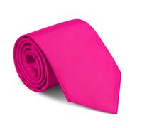 URAQT Men's Solid Satin Neck Tie, Premium Pure Color Necktie for Men, Formal Black Tie for Men Business Wedding Party Work, 8cm, Bright Rose Red