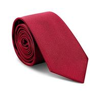 URAQT Men's Ties, 6 cm, Classic Solid Colour, 1200 Needles Fine Woven Hand, Clothing Accessories for Business Party Office Wedding (Dark Red)