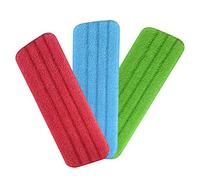 URAQT Microfiber Mop Cloth, 3 Pack Replacement Cleaning Pads Mop Pad, Hook and Loop Wet and Dry Mops Replacement Pad, High Water Absorption, for All Spray, Washable, Reveal Mops