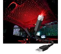 URAQT Mini LED Starlight Projector - Adjustable USB Car Roof Light for Car/Home/Party, Multiple Modes, Plug and Play (Red)