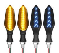 URAQT Motorcycle LED Turn Signal, 4 Universal LEDs Waterproof Flashing Indicator, 12V Flowing LED Bright Signal, Daytime Running Lights & Brake Lights