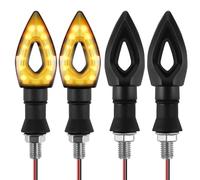URAQT Motorcycle Led Turn Signal Light, 4 PCS Universal Watertight Motorbike Turning Indicators, 12V Turn Signals Blinker, Daytime Running Lights Brake Lights for Motorcycle Scooter (Amber)