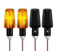 URAQT Motorcycle Turn Signal Light, 4 PCS Universal Watertight Motorbike Turning Indicators, 12V Turn Signals Blinker, Daytime Running Lights Brake Lights for Motorcycle Scooter (Yellow)