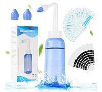 URAQT Neti Pot, Nasal Rinse Kit Nose Wash Cleaner, 300ml Sinus Rinse Bottle with 20 Nasal Wash Salt Packets and 10 Thermometer Sticker, Pressure Rinse Nasal Irrigation for Baby and Kid BPA Free