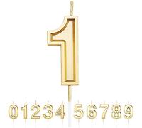 URAQT Number Candle 1, Gold Glitter Birthday Number Candle, Suitable for Kids and Adults, Can Decorate Birthday Parties, Wedding Anniversary Parties, Graduation Party, Etc