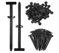 URAQT Nylon Universal Cable Tie Buckle 50Pcs, Heavy Duty Self Locking Nylon Zip Ties Holder, Multipurpose Push Mount Zip Tie Holders, Bumper Retainer Clips, for Car Daily Repair and Fixing