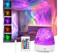 URAQT Ocean Lamp Aurora Night Light, Ocean Wave Ceiling Projector, Sensory Night Lights with 16 Colors, 30 Lighting Modes, Northern Lights Cube, for Bedroom Party Game Birthday Gifts for Kid Women Men