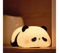 URAQT Panda Night Light for Kids, Rechargeable Cute Animal Squishy Silicone Touch Lamp, 3 Level Dimmable 30Min Timer LED Nightlight, Decorative Panda Bedside Lamp for Toddler Baby Girls Boys Women