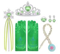 URAQT Princess Dress Up Accessories Set, Include Crown, Wand, and Earring, Princess Dress Up for Girls Party, Cosplay, Six-piece set