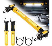 URAQT Rechargeable Work Light, 2000 Lumen Dual Section Magnetic LED Inspection Light with Hooks, 4000mAh Battery Powered 3 Lighting Modes 350° Rotatable Lamp Body for Car Repairing Workshop Emergency