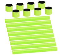 URAQT Reflector Strips, 16 Pcs Reflective Snap Band, Highly Reflective Wearable Wrist/Ankle Bands, Snap Safety Armbands for Cycling, Running, Adults, Children (Green)