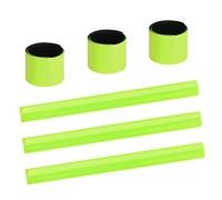 URAQT Reflector Strips, 6 Pcs Reflective Snap Band, Highly Reflective Wearable Wrist/Ankle Bands, Snap Safety Armbands for Cycling, Running, Adults, Children (Green)