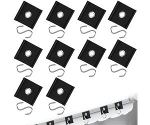 URAQT RV Awning Hooks, 10PCS RV Awning Accessory Hangers S Hook for Piping Rail 5/6 mm,7/8 mm, RV Awning Light Clips Hanger, Camper Awning Hooks for Party Camping Tent Indoor Outdoor Decor(Black)