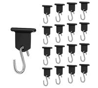 URAQT RV Awning Hooks, 17 PCS RV Awning Accessory Hangers, Camping Awning Hook, Piping Rail Accessories for Motorhome, Caravan, Christmas Party, Camping Tent, Indoor and Outdoor Decoration, Black