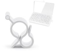 URAQT RV Awning Hooks, 20 PCS RV Awning Accessory Hangers, Camping Awning Hook, Piping Rail Accessories for Motorhome, Caravan, Christmas Party, Camping Tent, Indoor and Outdoor Decoration (B-White)