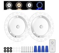 URAQT RV LED Ceiling Light, Round RV Lights Interior, Modern Ceiling Lamp with Remote and Switch, Camper Lights with 4 Color Adjustable, for Large Tents, Campervan, Motorhome, Truck, Van, Boat