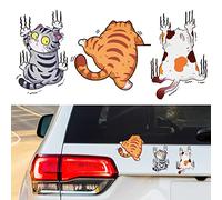 URAQT Scratch Cat Vinyl Car Sticker, 3D Cartoon Animal Cat Kitten Sticker, Funny Car Window Sticker, Waterproof PVC Cat Sticker, Car Bumper Decal for Auto, Truck, Laptop, Wall, Window