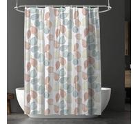 URAQT Shower Curtain Anti Mould, Waterproof PEVA Bath Curtains, Mildew Resistant Bathroom Shower Curtains with 12 Hooks, Green Leaves Bathtub Curtains for Bathtub Shower, 180 x 180 cm, Colored Leaves