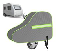 URAQT Tow Hitch Cover, Universal Waterproof Caravan Hitch Cover With Strap,Drawbar Trailer Protector with Reflective Strip, Suitable for Campervan and Caravan (Grey/Green)