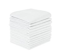 URAQT White Handkerchiefs 12 Pack,Large 38cm,Soft & Absorbent for Daily Use | Premium Fabric,Versatile Pocket Squares for Men and Women, Perfect for Grooms, Weddings, Prom, Celebration, Party