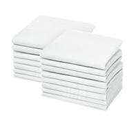 URAQT White Handkerchiefs 12 Pack,Large 38cm,Soft & Absorbent for Daily Use | Premium Fabric,Versatile Pocket Squares for Men and Women, Perfect for Grooms, Weddings, Prom, Celebration, Party