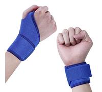 URAQT Wrist Support Splint Brace, 2 Pack Adjustable Wrist Strap Carpal Tunnel Compression Splint Relieves Wrist Pain, Tendonitis and Sports Protecting, Breathable Wrist Brace for Men and Women, Blue