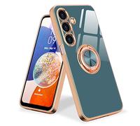 Urarssa for Samsung A14 Case Ring Holder 360 Degree Rotation Finger Magnetic Car Stand Shockproof Phone Case Cover for Samsung Galaxy A14 4G/5G-Grey