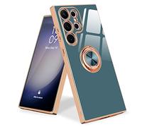 Urarssa for Samsung S23 Ultra Case Ring Holder 360 Degree Rotation Finger Magnetic Car Stand Shockproof Phone Case Cover for Samsung Galaxy S23 Ultra 5G-Grey