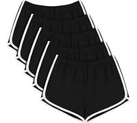 URATOT 5 Packs Soft Comfy Booty Cotton Workout Pants Breathable Lounge Dolphin Shorts Cycling Hiking Pants for Women, Black, S
