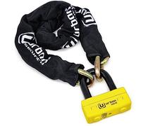 URBAN UR74150 Heavy Duty Chain Lock ø13mm/0.51in + Mini U Padlock, High Security SRA Approved, Fully Tested + Visible, Multi-function Anti Theft for Disc Brake, Anchor, Motorcycle, Parking 150cm/4,9ft
