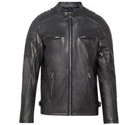 URBAN 5884 Men's Ralf, Soft and Durable Ovina Leather Jacket, Black, L