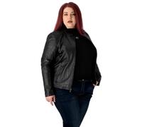 URBAN 5884 Women's Riley Leather, Lambskin Jacket for Plus Size, Durable and Soft to The Touch, Black, 46 Große Größen