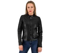 URBAN 5884 Women's Gigi Leather Jacket, Soft and Tight-Fitting, Handmade, Black, M
