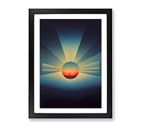 Urban Abstract Sunset Framed Print | A2 Black Framed Wall Art | Ready to Hang | Abstract Cityscape Picture | Living Room Bedroom Lounge Office