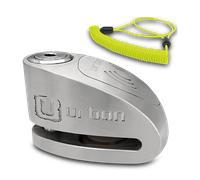 URBAN UR910S Approved Motorcycle Disc Lock with Hi-Tech Alarm | 120dB, X2 ON | SRA & Sold Secure Gold Tested Anti-Theft for Motorbike Scooter Bike | 10mm Double Locking, Stainless Steel