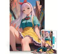 Urban Anime Maid Girl Jigsaw 1000 Pieces for Teenagers Mental Boost Game Firm Fit Secure Assembly Family Fun Night Activity (50x75cm)