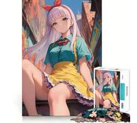 Urban Anime Maid Girl Jigsaw 1000 Pieces Memory Skill Fun Smooth Edge Perfect Interlock Fun-filled Way to Fill Empty Hours (38x52cm)