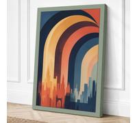 Urban Arches Geometric Canvas Wall Art Print 18x12 Inch