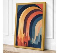 Urban Arches Geometric Canvas Wall Art Print 18x12 Inch