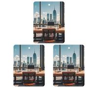 Urban Architecture Car Air Freshener, 3 Pcs Square Hanging Air Freshener Cards, Long Lasting Fragrance Scented Cards for Car, Home, Office White-style