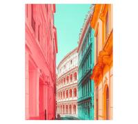 Urban Architecture Paint by Numbers for Adults, Rome Paint by Numbers for Children, Hobbies for Adults Women Canvas for Painting 16 x 12 in, Wall Art for Living Room Decor Gifts for Women model-8621