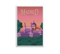 Urban Architecture Retro Spain Madrid Building Decorative Painting Canvas Wall Posters And Modern Family Bedroom Decor 24x36inch(60x90cm)