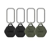 Urban Armor Gear Scout Case for Apple AirTags Pendant, Pack of 4 [Robust Airtag Keyring, Removable Carabiner Hook, Attachment to Key/Backpack] 2 x Black / 2 x Olive