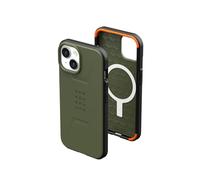 URBAN ARMOR GEAR UAG Case Compatible with iPhone 15 Plus Case 6.7" Civilian Olive Drab Built-in Magnet Compatible with MagSafe Charging Rugged Military Grade Dropproof Protective Cover