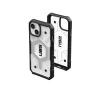 URBAN ARMOR GEAR UAG Case Compatible with iPhone 15 Plus Case 6.7" Pathfinder Clear Ice/Silver Built-in Magnet Compatible with MagSafe Charging Rugged Transparent Dropproof Protective Cover