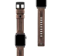 URBAN ARMOR GEAR UAG Compatible Apple Watch Band 42/41/40mm, iWatch Series 10/9/8/7/6/5/4/SE 2/SE, Top Grain Italian Leather Replacement Strap, Leather Brown