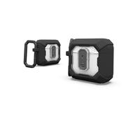 URBAN ARMOR GEAR UAG Designed for AirPods (4th Gen, 2024) Protective Case with Lock Plasma, Rugged Hard Shell Military Grade Protective Cover with Secure Lock Lid & Detachable Carabiner Clip, Black