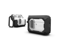URBAN ARMOR GEAR UAG Designed for AirPods Pro 3rd Gen Case, Rugged Military Grade Drop Proof Protective Cover with Detachable Carabiner Clip & Secure Lip Closure, Plasma Black
