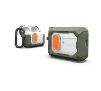 URBAN ARMOR GEAR UAG Designed for AirPods Pro 3rd Gen Case, Rugged Military Grade Drop Proof Protective Cover with Detachable Carabiner Clip & Secure Lip Closure, Plasma Olive